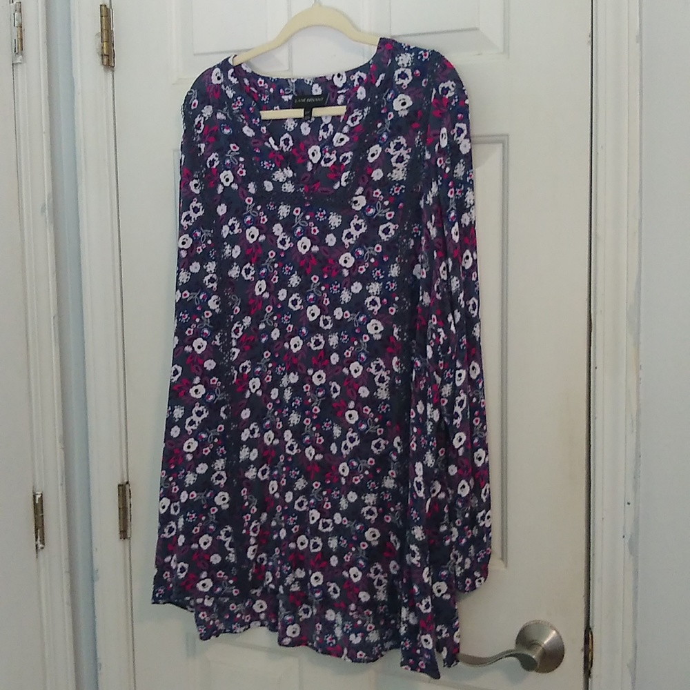 Lane Bryant Floral Print Blouse - Purple and Pink